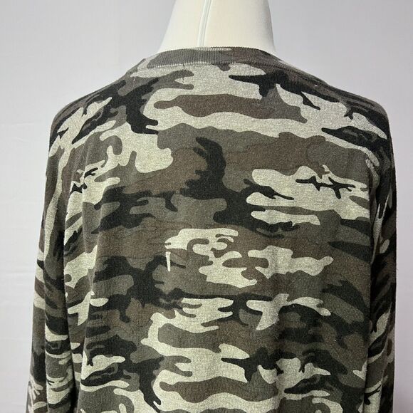 Sanctuary Camo Sweater Tight Knit Cotton Blend Women's Size S Small - Picture 6 of 8